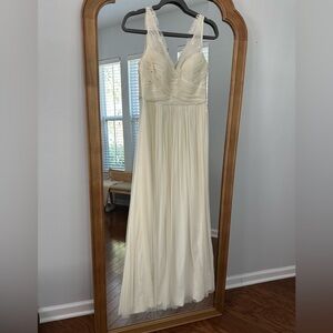 BHLDN Anthropologie hitherto cream/ivory/ off white soft tule gown